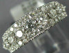 ESTATE WIDE 1.25CT DIAMOND 18KT WHITE GOLD 3D 3 ROW 6MM ROUND ANNIVERSARY RING