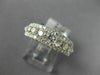 ESTATE WIDE 1.25CT DIAMOND 18KT WHITE GOLD 3D 3 ROW 6MM ROUND ANNIVERSARY RING