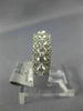 ESTATE WIDE 1.25CT DIAMOND 18KT WHITE GOLD 3D 3 ROW 6MM ROUND ANNIVERSARY RING