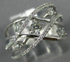 ESTATE WIDE .50CT DIAMOND 14KT WHITE GOLD 3D MULTI ROW CRISS CROSS X LOVE RING