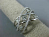 ESTATE WIDE .50CT DIAMOND 14KT WHITE GOLD 3D MULTI ROW CRISS CROSS X LOVE RING