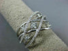 ESTATE WIDE .50CT DIAMOND 14KT WHITE GOLD 3D MULTI ROW CRISS CROSS X LOVE RING
