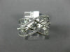 ESTATE WIDE .50CT DIAMOND 14KT WHITE GOLD 3D MULTI ROW CRISS CROSS X LOVE RING