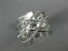 ESTATE WIDE .50CT DIAMOND 14KT WHITE GOLD 3D MULTI ROW CRISS CROSS X LOVE RING