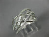 ESTATE WIDE .50CT DIAMOND 14KT WHITE GOLD 3D MULTI ROW CRISS CROSS X LOVE RING