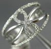 ESTATE WIDE .28CT DIAMOND 14KT WHITE GOLD 3D CLASSIC INFINITY FLOWER LOVE RING