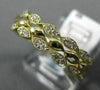 ESTATE WIDE .26CT DIAMOND 14K YELLOW GOLD 3D LEAF SEMI ETERNITY ANNIVERSARY RING