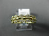 ESTATE WIDE .26CT DIAMOND 14K YELLOW GOLD 3D LEAF SEMI ETERNITY ANNIVERSARY RING