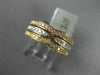 ESTATE WIDE .67CT DIAMOND 18KT WHITE YELLOW ROSE GOLD STACKABLE ANNIVERSARY RING