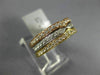ESTATE WIDE .67CT DIAMOND 18KT WHITE YELLOW ROSE GOLD STACKABLE ANNIVERSARY RING