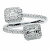 ESTATE WIDE .69CT DIAMOND 18KT WHITE GOLD 3D SEMI ETERNITY CRISS CROSS LOVE RING