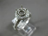 ESTATE WIDE .46CT ROUND DIAMOND 14KT WHITE GOLD 3D SEMI MOUNT ENGAGEMENT RING