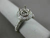 ESTATE WIDE .46CT ROUND DIAMOND 14KT WHITE GOLD 3D SEMI MOUNT ENGAGEMENT RING