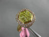 ESTATE WIDE .86CT PINK & FANCY YELLOW DIAMOND 18K ROSE GOLD SQUARE CLUSTER RING