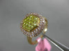 ESTATE WIDE .86CT PINK & FANCY YELLOW DIAMOND 18K ROSE GOLD SQUARE CLUSTER RING