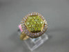 ESTATE WIDE .86CT PINK & FANCY YELLOW DIAMOND 18K ROSE GOLD SQUARE CLUSTER RING