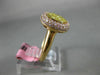 ESTATE WIDE .86CT PINK & FANCY YELLOW DIAMOND 18K ROSE GOLD SQUARE CLUSTER RING