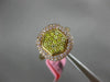 ESTATE WIDE .86CT PINK & FANCY YELLOW DIAMOND 18K ROSE GOLD SQUARE CLUSTER RING