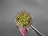ESTATE WIDE .86CT PINK & FANCY YELLOW DIAMOND 18K ROSE GOLD SQUARE CLUSTER RING