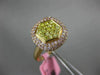 ESTATE WIDE .86CT PINK & FANCY YELLOW DIAMOND 18K ROSE GOLD SQUARE CLUSTER RING
