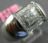 WIDE .35CT DIAMOND 18KT WHITE GOLD ROUND & PRINCESS SQUARE BEZEL ENGAGEMENT RING