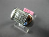 WIDE .35CT DIAMOND 18KT WHITE GOLD ROUND & PRINCESS SQUARE BEZEL ENGAGEMENT RING