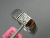 ESTATE .31CT DIAMOND 18KT WHITE GOLD CLASSIC 4 STONE INVISIBLE SQUARE MENS RING