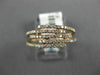 ESTATE WIDE .53CT ROUND CUT DIAMOND 14K ROSE GOLD MULTI ROW CRISS CROSS FUN RING