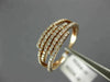 ESTATE WIDE .53CT ROUND CUT DIAMOND 14K ROSE GOLD MULTI ROW CRISS CROSS FUN RING
