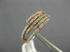 ESTATE WIDE .53CT ROUND CUT DIAMOND 14K ROSE GOLD MULTI ROW CRISS CROSS FUN RING