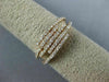 ESTATE WIDE .53CT ROUND CUT DIAMOND 14K ROSE GOLD MULTI ROW CRISS CROSS FUN RING