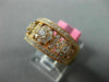 ESTATE WIDE .75CT DIAMOND 18KT ROSE GOLD 3D FLOWER FILIGREE ANNIVERSARY RING