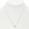 ESTATE .44CT DIAMOND 14KT TWO TONE GOLD 3D SOLITAIRE ROUND DOUBLE HALO NECKLACE