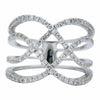 ESTATE WIDE .65CT DIAMOND 18K WHITE GOLD 3D CRISS CROSS X LOVE KNOT FUN RING