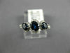 ESTATE WIDE .96CT DIAMOND & AAA SAPPHIRE 14K WHITE GOLD PAST PRESENT FUTURE RING
