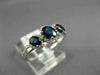 ESTATE WIDE .96CT DIAMOND & AAA SAPPHIRE 14K WHITE GOLD PAST PRESENT FUTURE RING