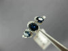 ESTATE WIDE .96CT DIAMOND & AAA SAPPHIRE 14K WHITE GOLD PAST PRESENT FUTURE RING