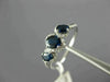 ESTATE WIDE .96CT DIAMOND & AAA SAPPHIRE 14K WHITE GOLD PAST PRESENT FUTURE RING