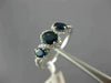 ESTATE WIDE .96CT DIAMOND & AAA SAPPHIRE 14K WHITE GOLD PAST PRESENT FUTURE RING