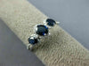 ESTATE WIDE .96CT DIAMOND & AAA SAPPHIRE 14K WHITE GOLD PAST PRESENT FUTURE RING