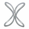 ESTATE WIDE .27CT DIAMOND 18K WHITE GOLD 3D CLASSIC SWIRL DOUBLE ROW LOVE RING