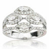 ESTATE WIDE .94CT ROUND & MARQUISE DIAMOND 18KT WHITE GOLD 3D EVIL EYE FUN RING