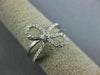 ESTATE WIDE .27CT ROUND DIAMOND 18K WHITE GOLD 3D CLASSIC BOW INFINITY FUN RING