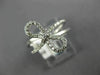 ESTATE WIDE .27CT ROUND DIAMOND 18K WHITE GOLD 3D CLASSIC BOW INFINITY FUN RING