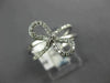 ESTATE WIDE .27CT ROUND DIAMOND 18K WHITE GOLD 3D CLASSIC BOW INFINITY FUN RING