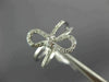 ESTATE WIDE .27CT ROUND DIAMOND 18K WHITE GOLD 3D CLASSIC BOW INFINITY FUN RING