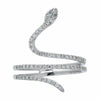 ESTATE WIDE .35CT ROUND CUT DIAMOND 18K WHITE GOLD CLASSIC SNAKE SWIRL FUN RING