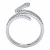 ESTATE WIDE .35CT ROUND CUT DIAMOND 18K WHITE GOLD CLASSIC SNAKE SWIRL FUN RING