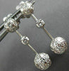 ANTIQUE .76CT DIAMOND 18KT WHITE GOLD CIRCULAR FLOATING HANGING EARRINGS #12009
