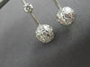 ANTIQUE .76CT DIAMOND 18KT WHITE GOLD CIRCULAR FLOATING HANGING EARRINGS #12009